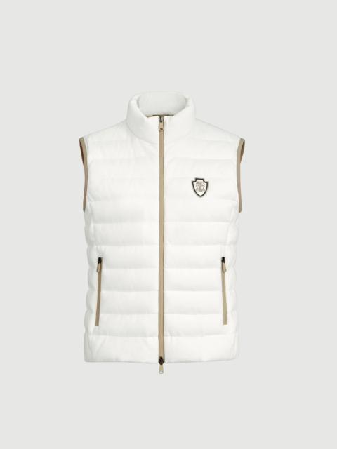 Brunello Cucinelli Techno cotton piqué down vest with logo