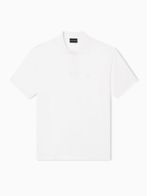 EMPORIO ARMANI TRAVEL ESSENTIAL LYOCELL-BLEND JERSEY POLO SHIRT