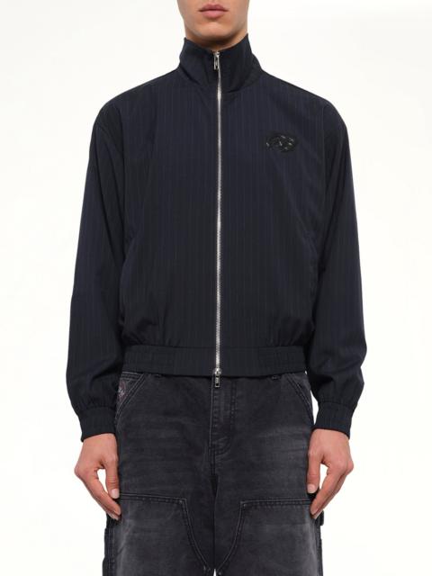 KidSuper Eye Patch Pinstripe Tracksuit Jacket in Off White