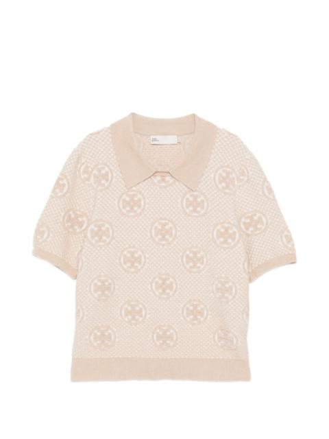TORY BURCH monogram jacquard top