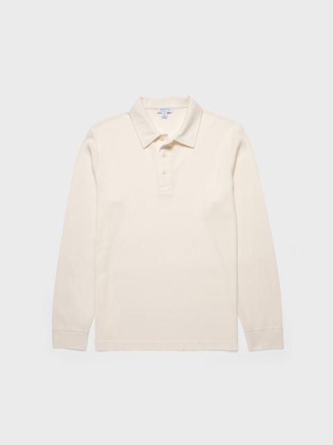 Sunspel Long Sleeve Waffle Polo Shirt