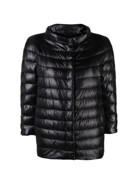 mock-neck quilted puffer jacket