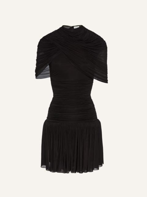 MAGDA BUTRYM Drop-waist wrap mini dress in black