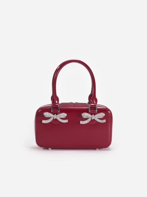 self-portrait Burgundy Leather Mini Tote Bag