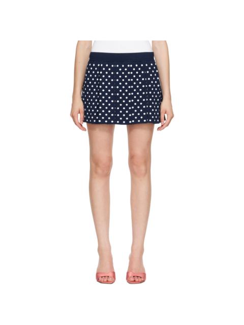 SANDY LIANG Navy Ermine Miniskirt