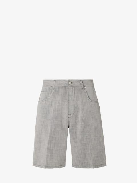 FENDI Bermudas Gray denim shorts
