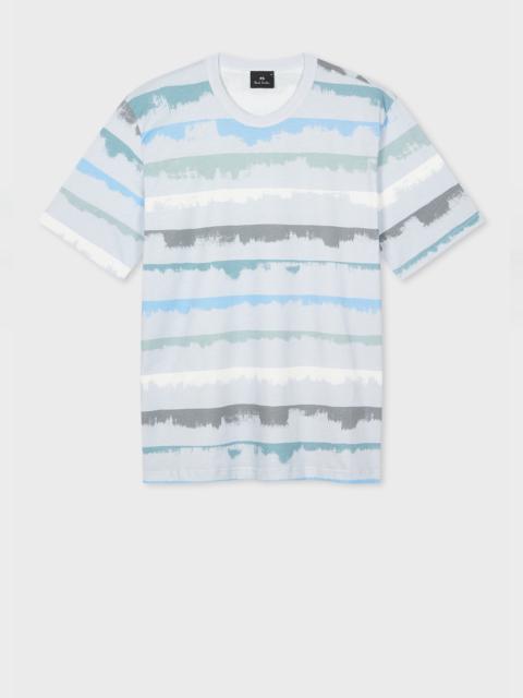 Paul Smith Grey Blue 'Drip Stripe' Cotton T-Shirt