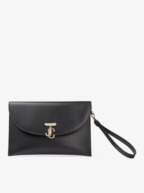 JC Envelope Pouch
Black Leather Pouch with Crystal Bar and Gold JC Emblem