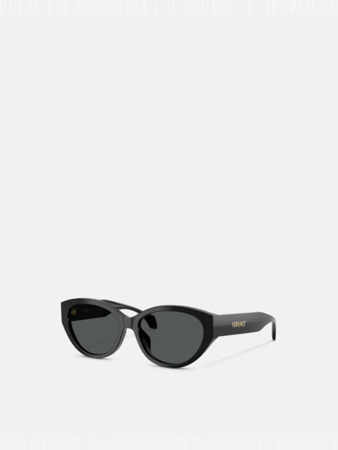 VERSACE Signature Low-Bridge Oval Sunglasses