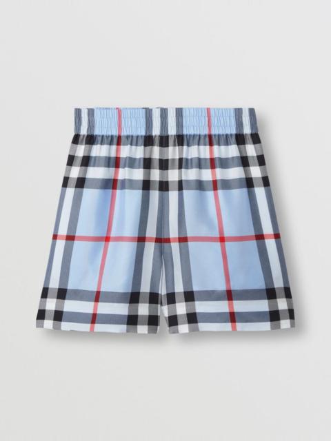 Burberry Check Silk Shorts