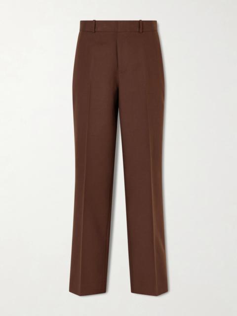 Polo Ralph Lauren Pleated Cotton And Wool-blend Twill Straight-leg Pants