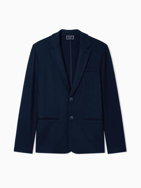 GIORGIO ARMANI Icon single-breasted jacket in pure cashmere jersey cloth
