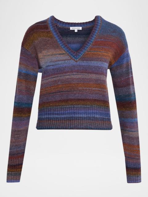 VERONICA BEARD Diora Stripe V-Neck Sweater
