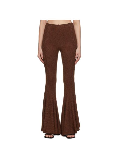 16ARLINGTON Brown Thea Flare Trousers