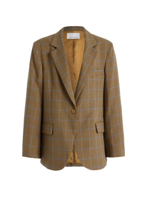 The Frankie Shop Lyra Oversized Houndstooth Blazer brown