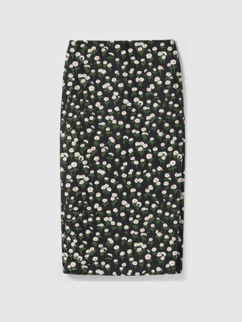 GUCCI Mid-length floral crêpe skirt