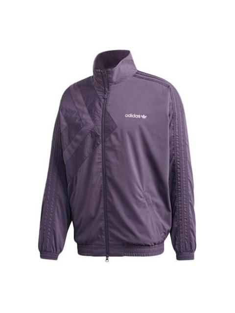 adidas originals logo Printing Stand Collar Sports Jacket Purple GL6157