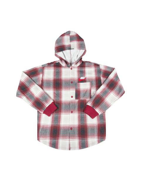 Supreme x Nike Plaid Hooded Sweatshirt 'Burgundy'