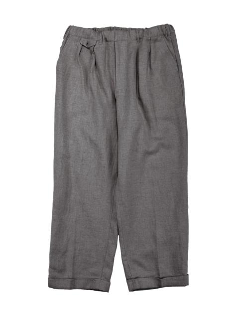 BEAMS PLUS 2Pleats Relax Trousers Linen Cotton Grey