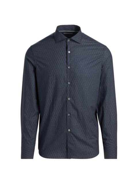 Canali Men's Tonal Frecchia Sport Shirt - Navy