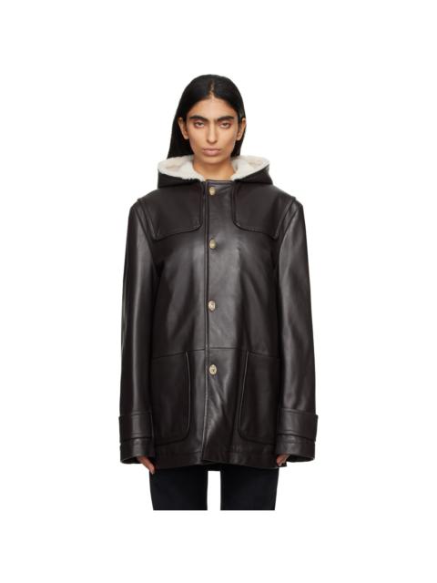 WALES BONNER Brown Thought Leather Jacket
