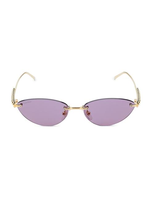 Cartier Women's Clash De 58MM Cat-Eye Sunglasses - Gold Violet