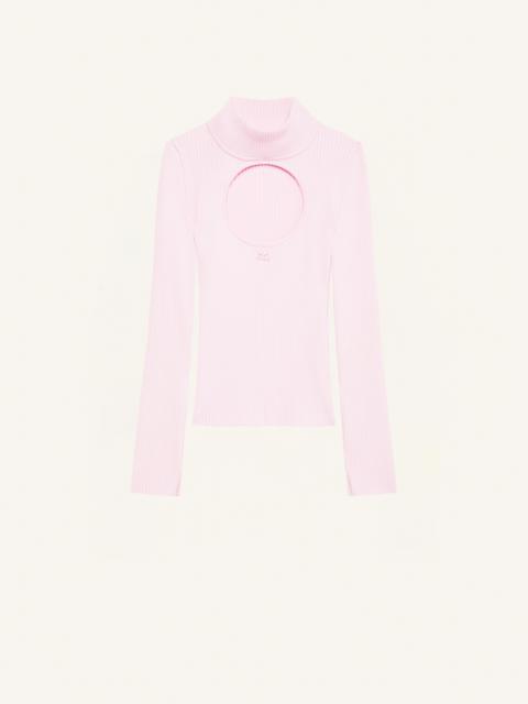 courrèges SWEATER CIRCLE MOCKNECK RIB KNIT