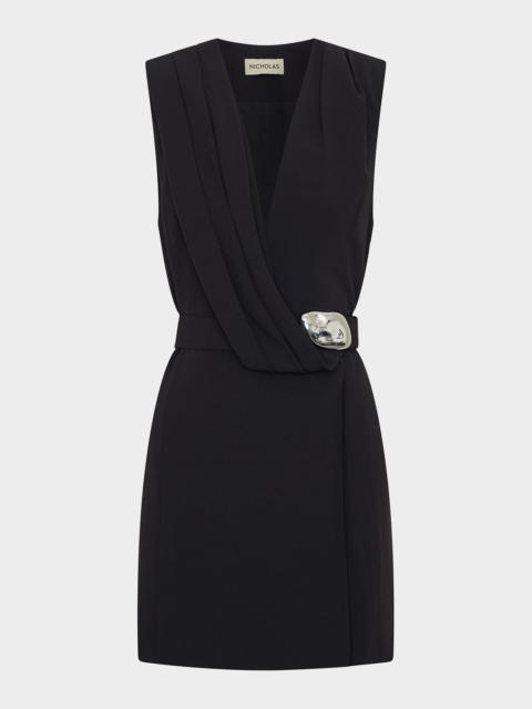 NICHOLAS Dorsie Sleeveless Draped Mini Dress