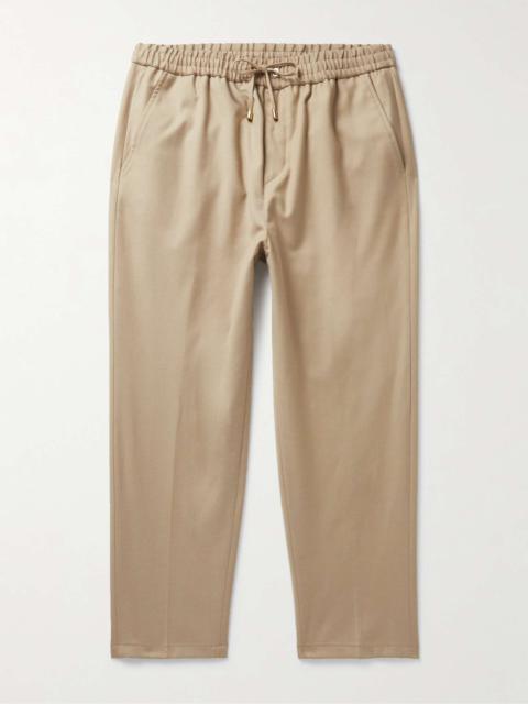 Tapered Wool-Blend Twill Drawstring Trousers