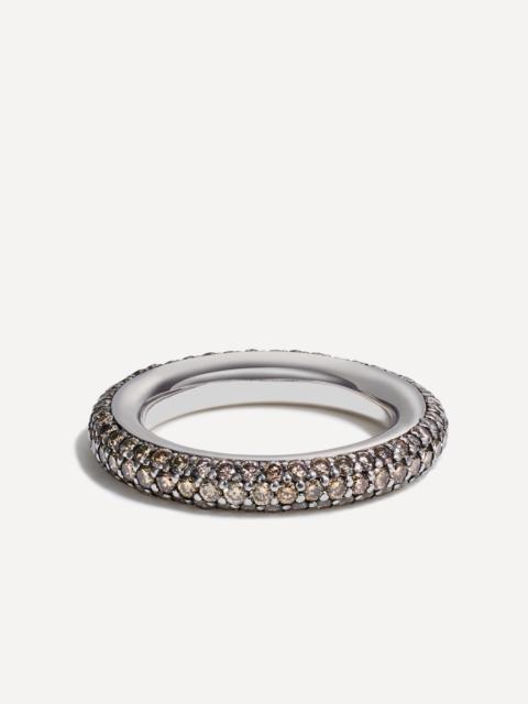 By Pariah Sterling Silver Pave Champagne Diamond Ring