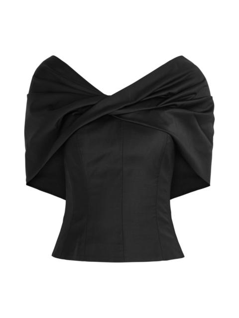 TOVE Tove Orrla Fold-over Wool-blend top