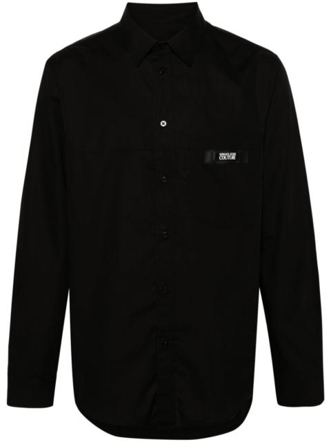 VERSACE JEANS COUTURE logo-patch cotton shirt