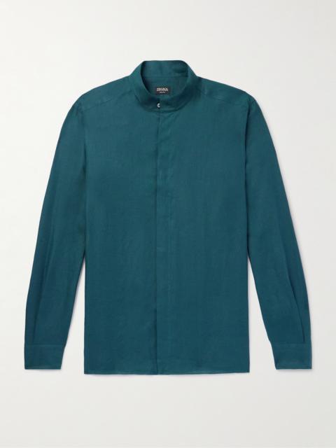 ZEGNA Grandad-Collar Oasi Linen Shirt