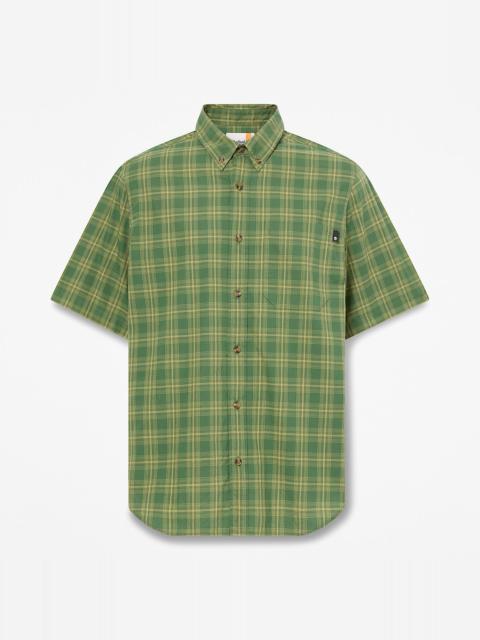 Timberland Men's Checkered Poplin Short-Sleeve Shirt