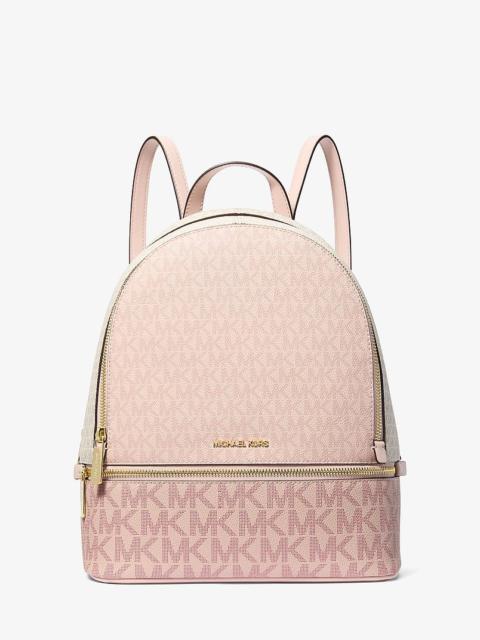 MICHAEL KORS Rhea Medium Color-Block Signature Logo Backpack