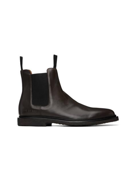 Common Projects Brown Leather Chelsea Boots
