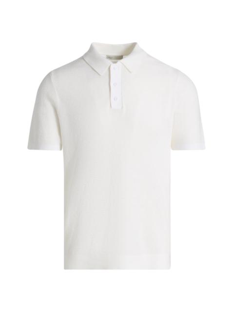 onia Men's Textured Knit Polo Shirt - White