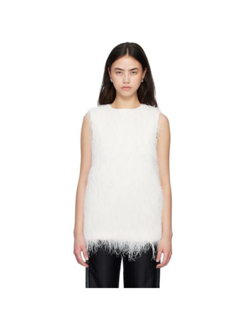 Loulou de Saison White YASMIN Fringed Top