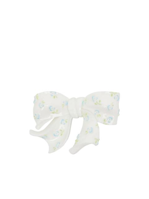 SHUSHU/TONG floral-print embossed bow hair clip