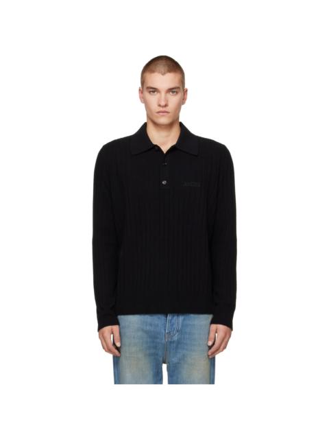 AMIRI Black 'Amiri' Soft Rib Knit Polo