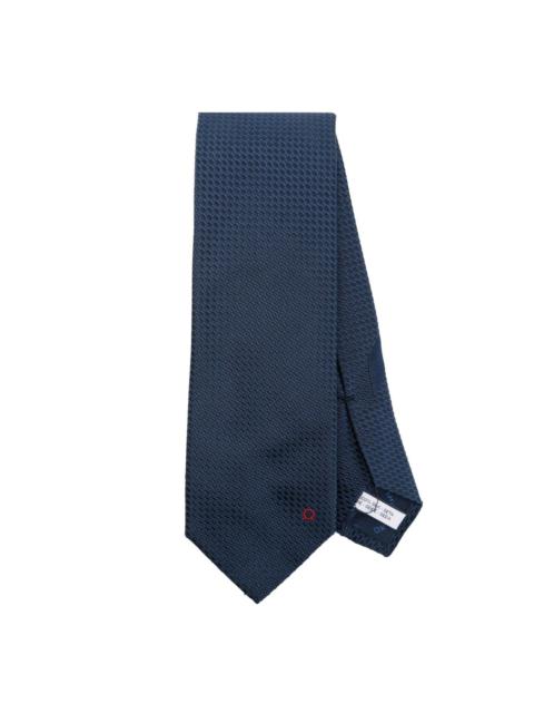 logo-embroidered silk tie