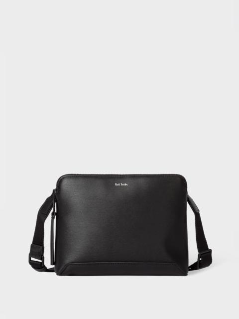 Paul Smith Black Embossed Leather Musette Bag