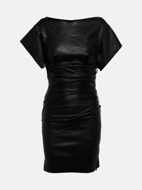 MATICEVSKI Yuzu ruched leather minidress