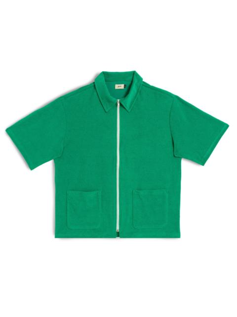 Bather Lawn Terry Zip Polo