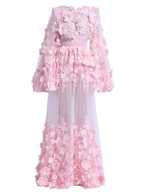 ZHIVAGO Women's Isadora Floral Applique Gown & Bodysuit - Blush