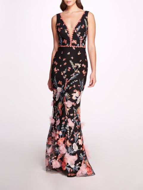 Marchesa BUTTERFLY MURMURING GOWN