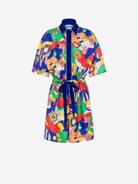 Moschino ALL-OVER NAUTICAL SILK TWILL JUMPSUIT