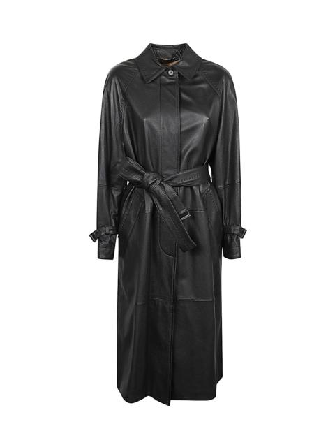 Leather trench coat