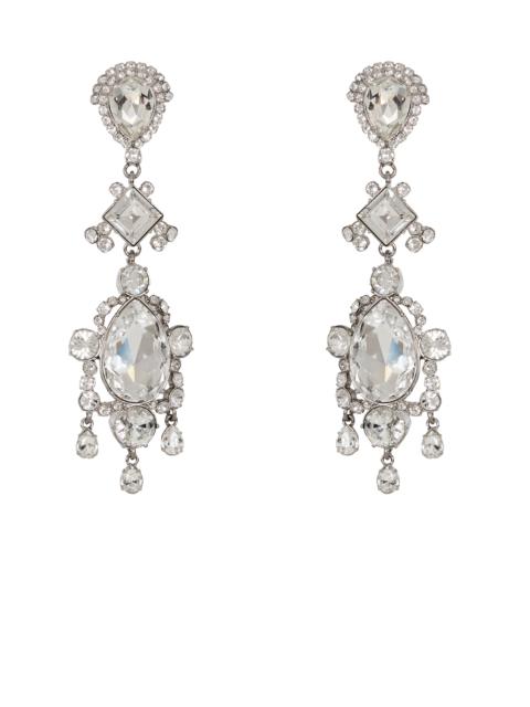 Balmain Brass and crystal pendant earrings