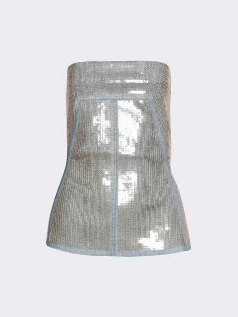Rick Owens Bustier Top Blue And Sand